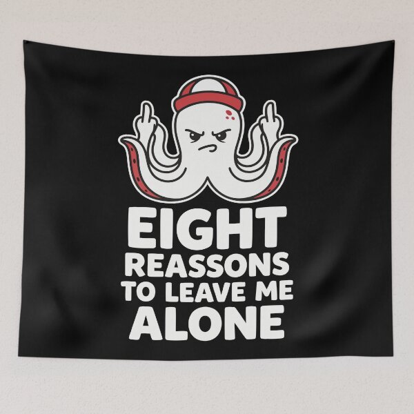 Item preview, Angry Octopus Middle Fingers Leave Me Alone Introvert Humor designed and sold by Amir Faysal.