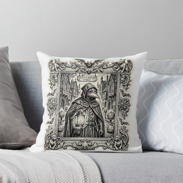 Item preview, Halloween Plague Doctor - Jack-O-Lantern Street Gothic Engraving designed and sold by BloopyWorks.