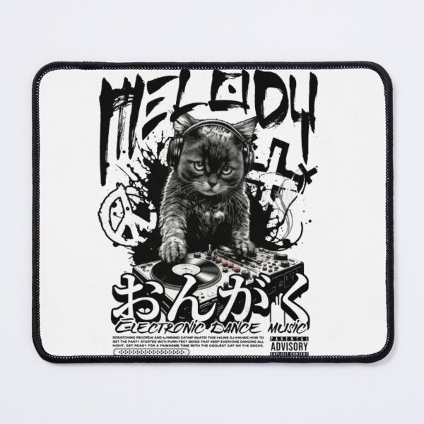 Item preview, DJ Cat Electronic Dance Music - Japanese Streetwear DJ Kitten Poster designed and sold by GenZFashion000.