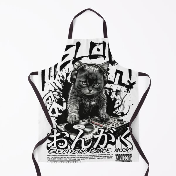 Item preview, DJ Cat Electronic Dance Music - Japanese Streetwear DJ Kitten Poster designed and sold by GenZFashion000.