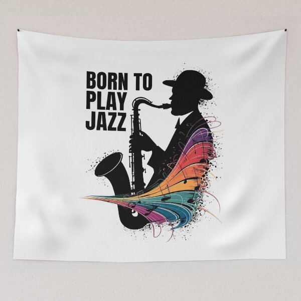 Item preview, Colorful Saxophone Player - International Jazz Day designed and sold by Art-Arcade6.