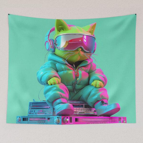 Item preview, Cyber Kitten Beats designed and sold by ONYX Pixee.