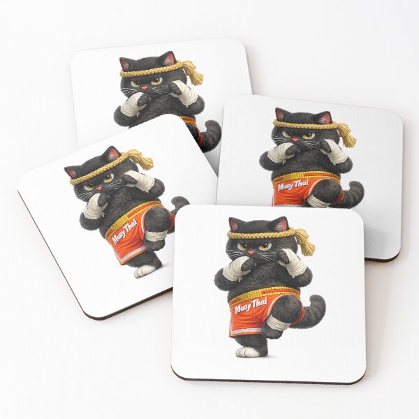 Item preview, Cute Muay Thai Cat Fighter | Funny Martial Arts Kitten Vintage Graphic designed and sold by Grump and Co.