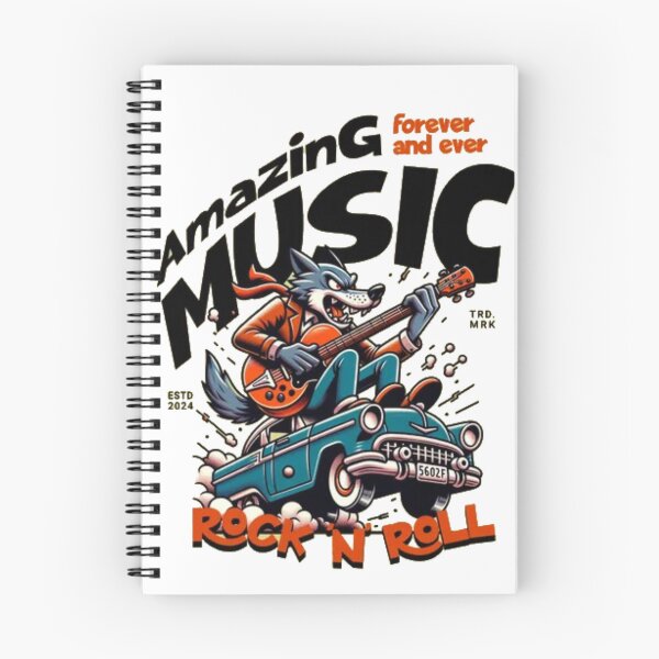 Item preview, Amazing Music Rock N Roll - Vintage Wolf Guitarist Riding Classic Car designed and sold by GenZFashion000.