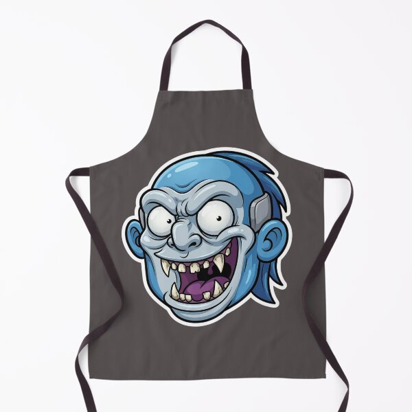 Item preview, Crazy Blue Zombie Head Cartoon Sticker 2 | Creepy Horror Mascot Illustration | Funny Undead Monster Face designed and sold by Bhaskar Digital Art.