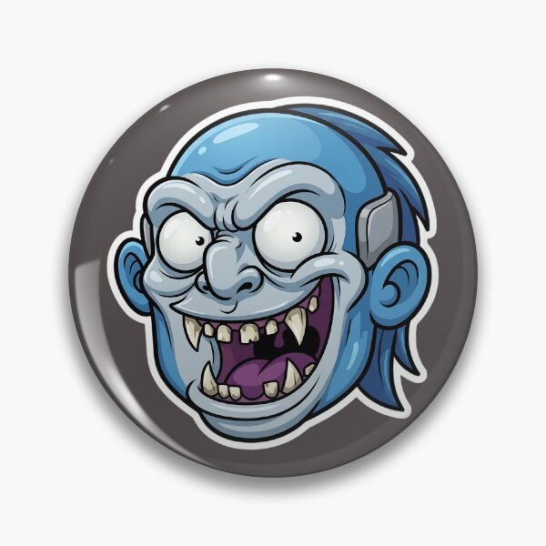 Item preview, Crazy Blue Zombie Head Cartoon Sticker 2 | Creepy Horror Mascot Illustration | Funny Undead Monster Face designed and sold by Bhaskar Digital Art.