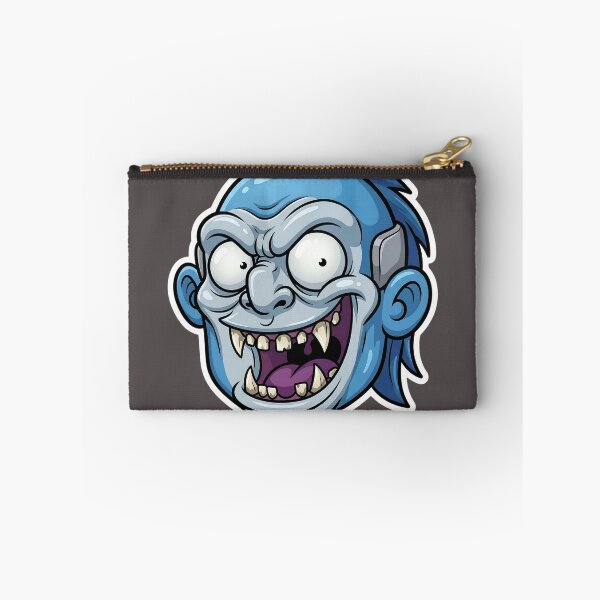 Item preview, Crazy Blue Zombie Head Cartoon Sticker 2 | Creepy Horror Mascot Illustration | Funny Undead Monster Face designed and sold by Bhaskar Digital Art.