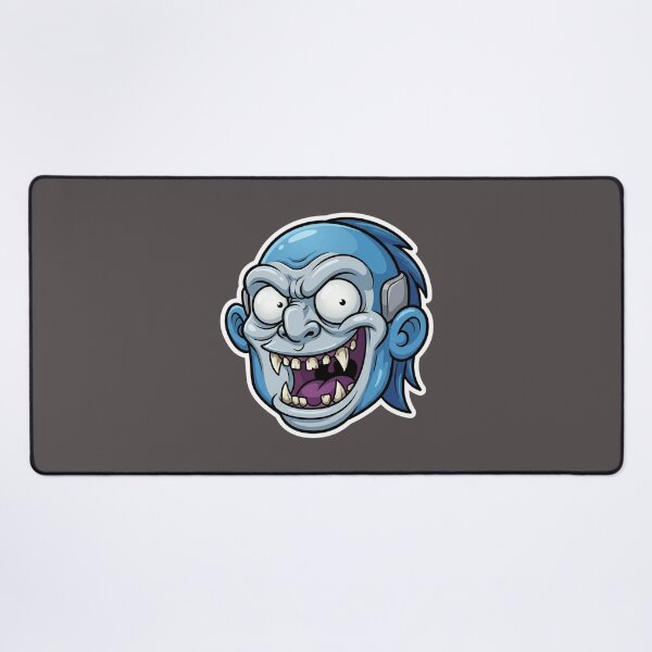Item preview, Crazy Blue Zombie Head Cartoon Sticker 2 | Creepy Horror Mascot Illustration | Funny Undead Monster Face designed and sold by Bhaskar Digital Art.
