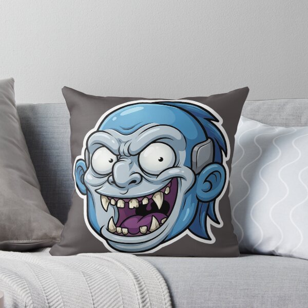 Item preview, Crazy Blue Zombie Head Cartoon Sticker 2 | Creepy Horror Mascot Illustration | Funny Undead Monster Face designed and sold by Bhaskar Digital Art.