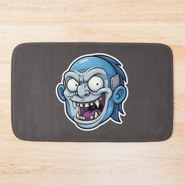 Item preview, Crazy Blue Zombie Head Cartoon Sticker 2 | Creepy Horror Mascot Illustration | Funny Undead Monster Face designed and sold by Bhaskar Digital Art.
