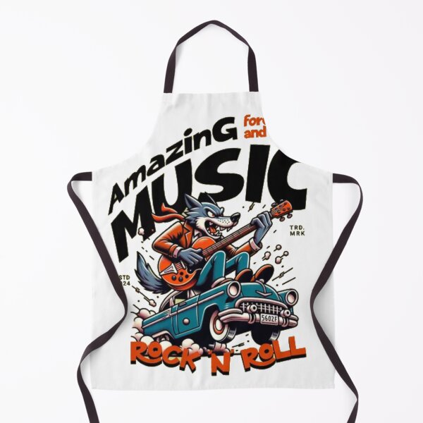Item preview, Amazing Music Rock N Roll - Vintage Wolf Guitarist Riding Classic Car designed and sold by GenZFashion000.