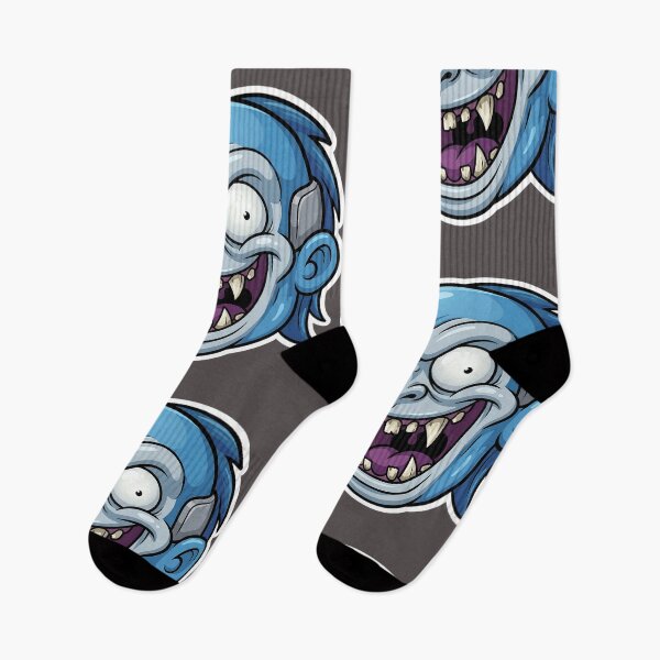 Item preview, Crazy Blue Zombie Head Cartoon Sticker 2 | Creepy Horror Mascot Illustration | Funny Undead Monster Face designed and sold by Bhaskar Digital Art.