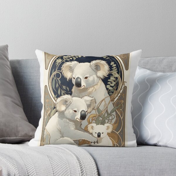 Item preview, White koalas Art deco designed and sold by CharmingFlowers.
