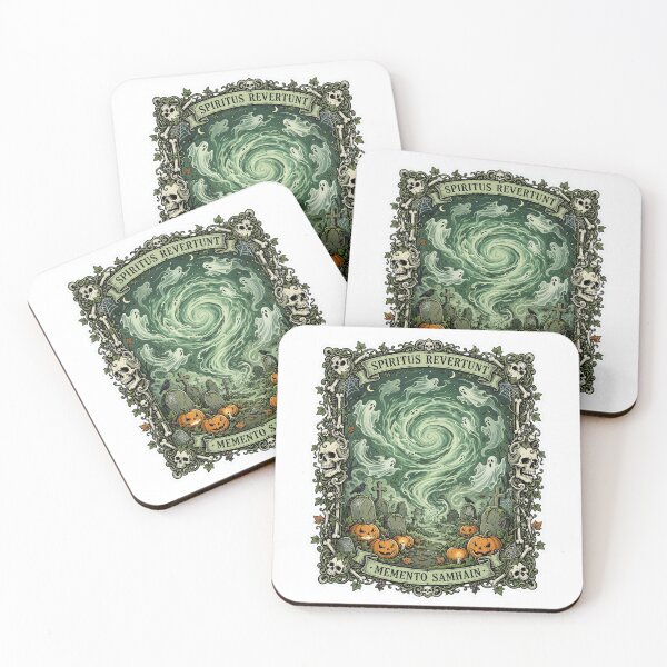 Item preview, Memento Samhain - Ghost Swirl & Cemetery Halloween Engraving designed and sold by BloopyWorks.