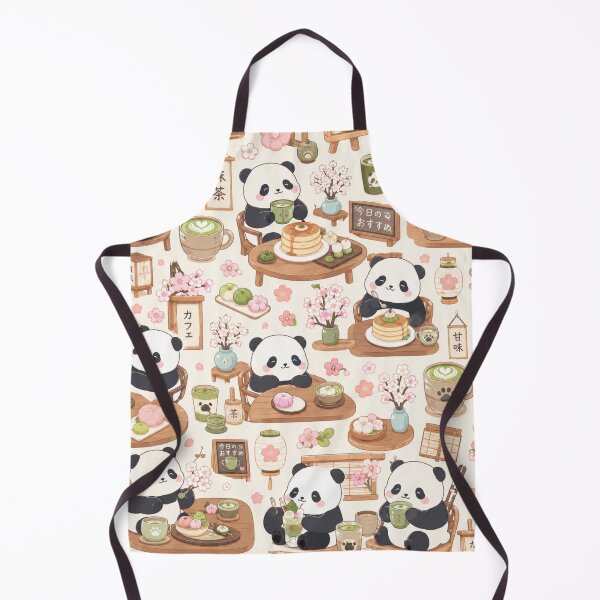 Item preview, Kawaii Panda Japanese Café Seamless Pattern | Matcha Latte & Pancakes Wrapping Paper Design designed and sold by kawaii animal store (in Japan).