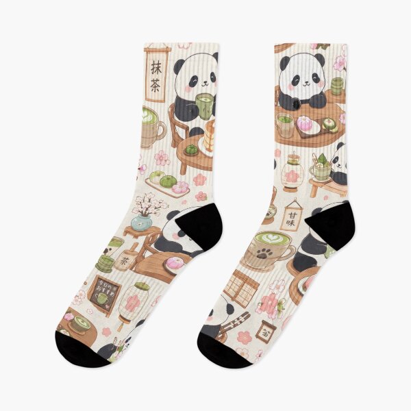 Item preview, Kawaii Panda Japanese Café Seamless Pattern | Matcha Latte & Pancakes Wrapping Paper Design designed and sold by kawaii animal store (in Japan).