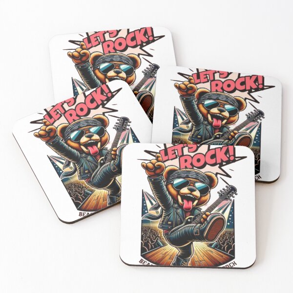 Item preview, Let's Rock - Cool Rockstar Teddy Bear Heavy Metal Guitarist designed and sold by GenZFashion000.