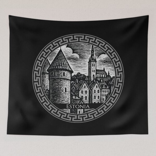 Item preview, Estonia Vintage Woodcut Art designed and sold by Thistle-TShop.