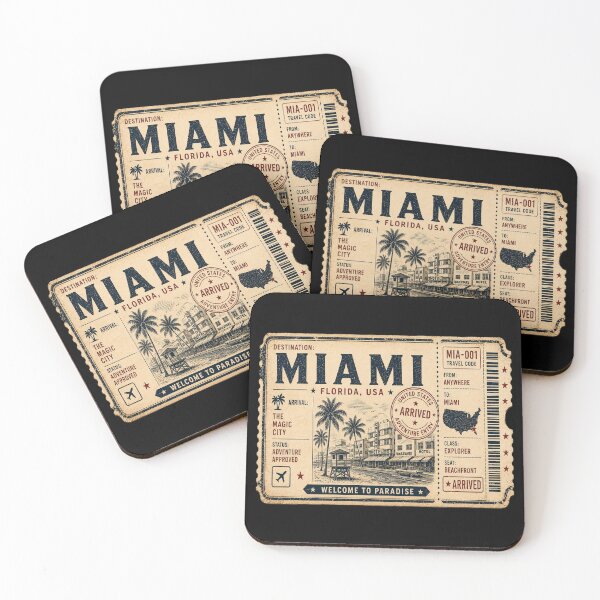 Item preview, Miami Vintage Travel Ticket designed and sold by naturalsurvival.