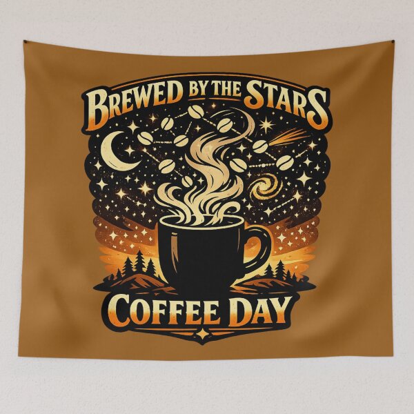 Item preview, Brewed by the Stars | Celestial Coffee Quote Art designed and sold by irfanshikh.