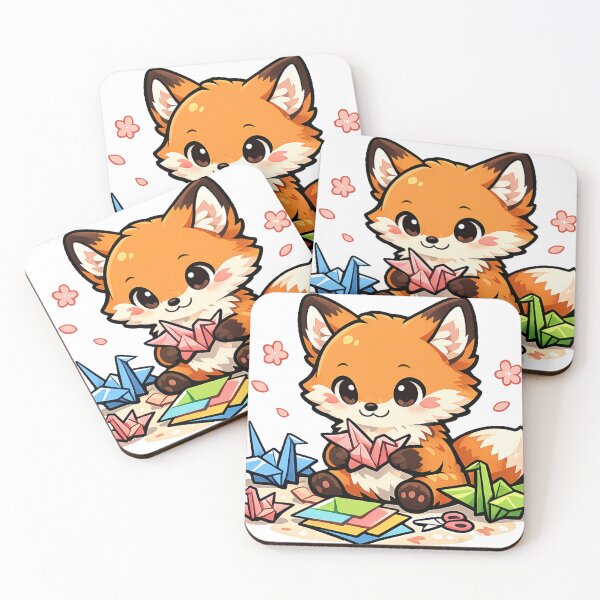 Item preview, Kawaii Fox Folding Origami Cranes Sticker | Cute Japanese Paper Craft Anime Art designed and sold by kawaii animal store (in Japan).