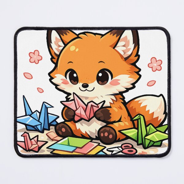 Item preview, Kawaii Fox Folding Origami Cranes Sticker | Cute Japanese Paper Craft Anime Art designed and sold by kawaii animal store (in Japan).