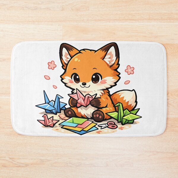Item preview, Kawaii Fox Folding Origami Cranes Sticker | Cute Japanese Paper Craft Anime Art designed and sold by kawaii animal store (in Japan).