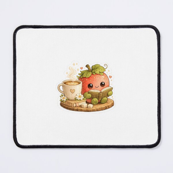 Item preview, Cute Strawberry Reading a Book with Coffee | Cozy Book Lover Kawaii Sticker designed and sold by MUSA'S.