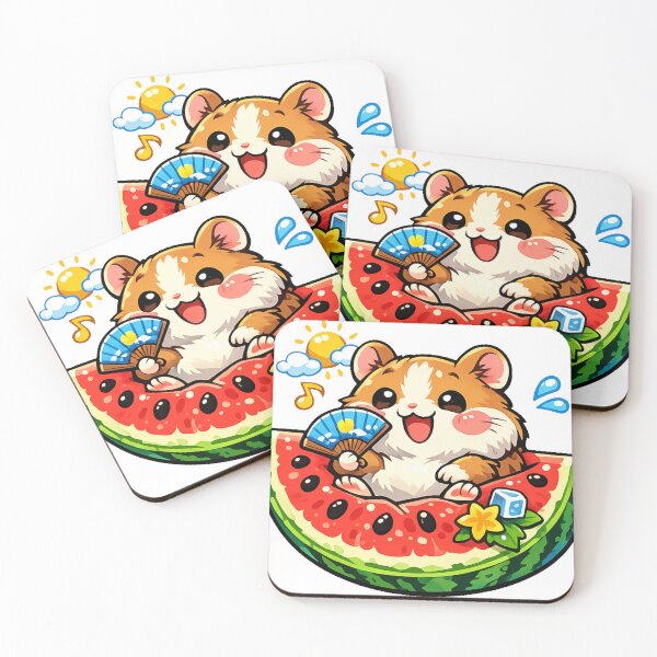 Item preview, Kawaii Hamster in Japanese Watermelon Slice Sticker | Cute Summer Anime Hamster Design designed and sold by kawaii animal store (in Japan).