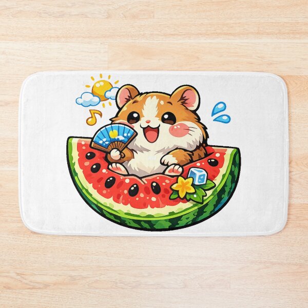 Item preview, Kawaii Hamster in Japanese Watermelon Slice Sticker | Cute Summer Anime Hamster Design designed and sold by kawaii animal store (in Japan).