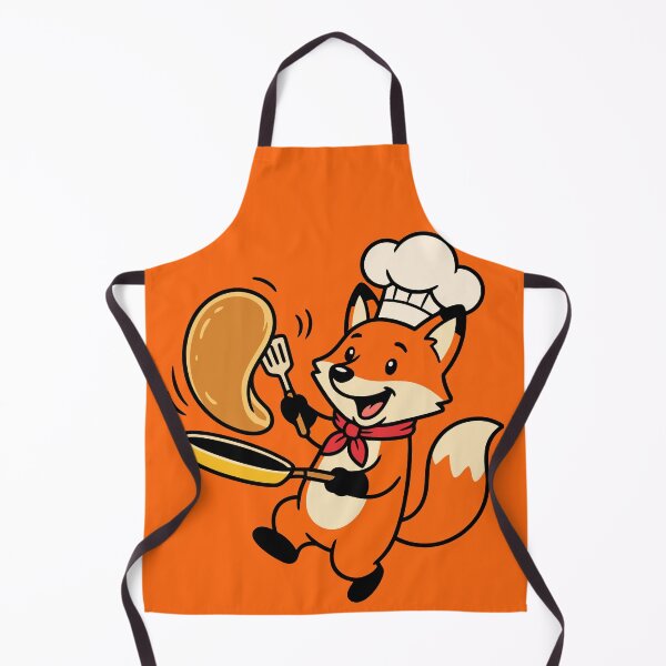 Item preview, Chef Fox Flipping Pancakes - Cute Breakfast Cook Cartoon Character designed and sold by Pattern-Parade.