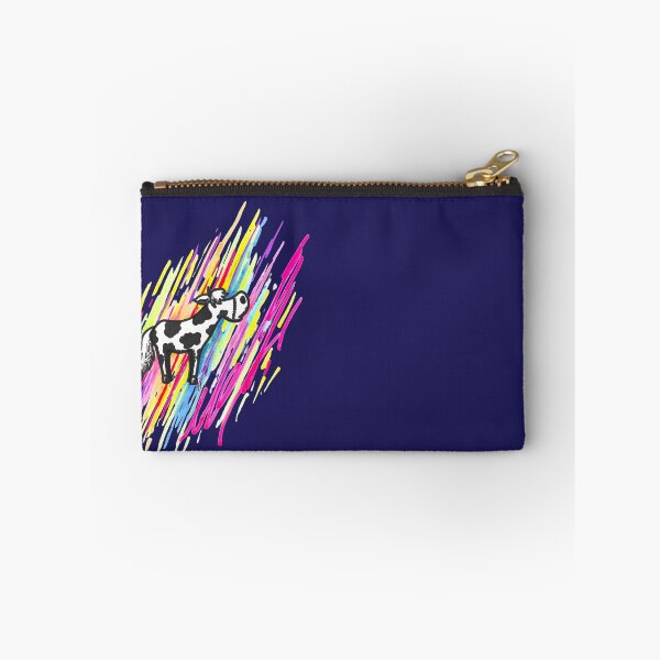 Item preview, Cow in Awe of Colors Black and Colored Marker Hand Drawn Dark Background designed and sold by BOKEbyTC.