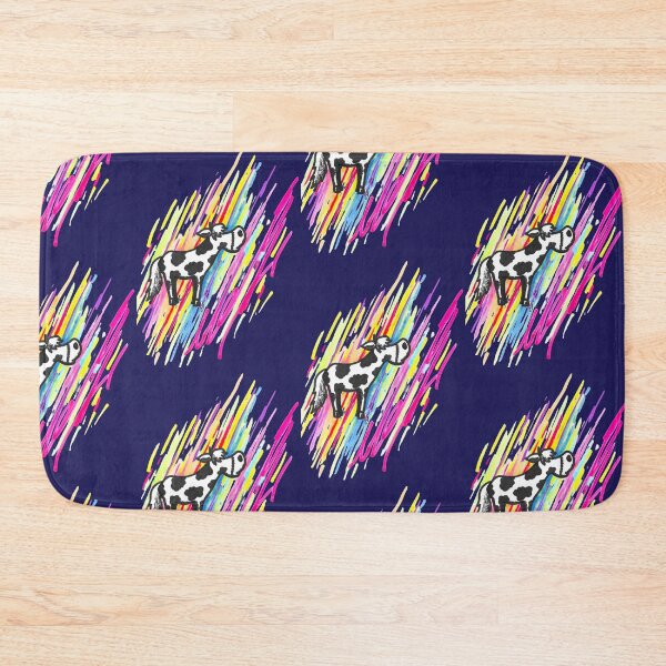 Item preview, Cow in Awe of Colors Black and Colored Marker Hand Drawn Dark Background designed and sold by BOKEbyTC.