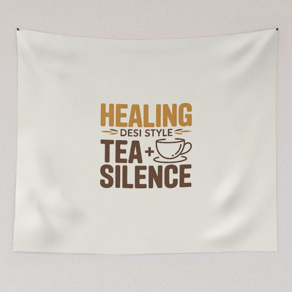 Item preview, Healing Desi Style – Chai & Silence Quote Design designed and sold by Swati Art Shop.
