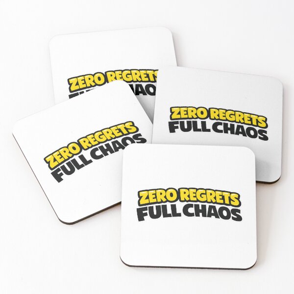 Item preview, Zero Regrets Full Chaos Funny Quote Sticker designed and sold by Moonveil_Studio.