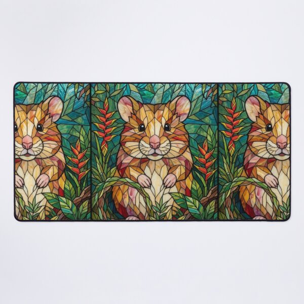 Item preview, Hamster Stained Glass Tropical Garden Art designed and sold by pinkal.