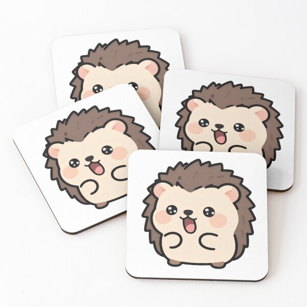 Item preview, Cute Excited Kawaii Hedgehog Cartoon | Adorable Hedgehog Sticker & Gift Design designed and sold by Rood Art Studio.