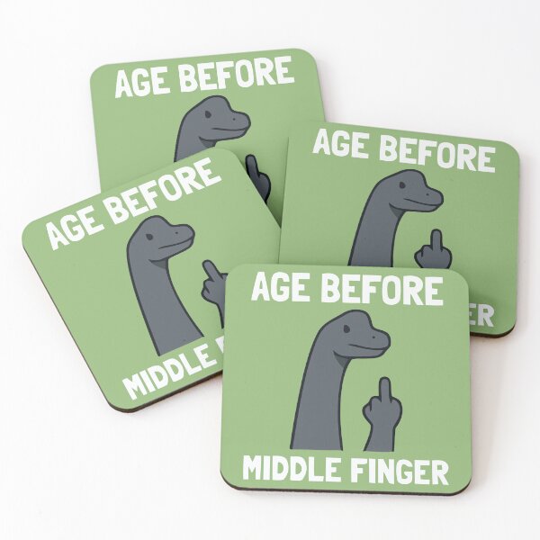 Item preview, Age Before Middle Finger Funny Dinosaur Sarcasm designed and sold by Amir Faysal.
