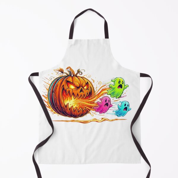 Item preview, Fire Breathing Jack O Lantern Chasing Scared Ghosts Halloween Neon designed and sold by raedattia.