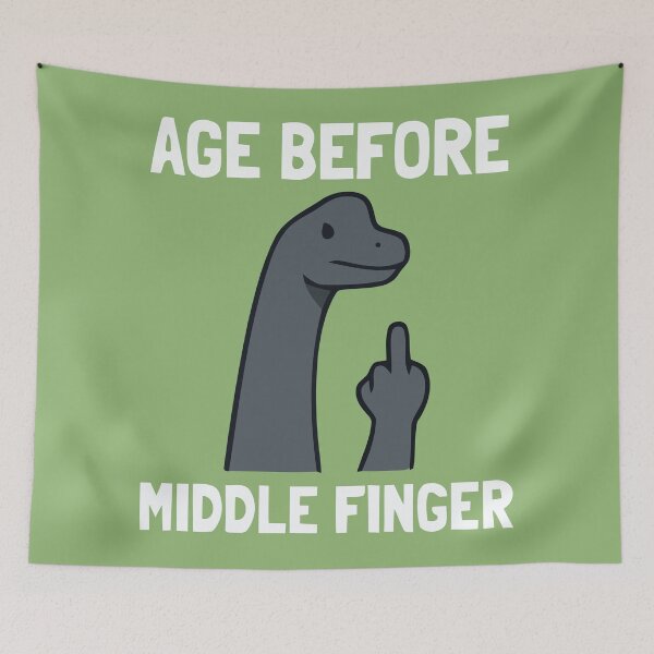 Item preview, Age Before Middle Finger Funny Dinosaur Sarcasm designed and sold by Amir Faysal.