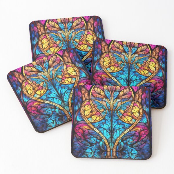 Item preview, Symmetrical Stained Glass Abstract Butterfly Motif designed and sold by pinkal.