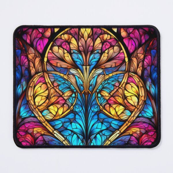 Item preview, Symmetrical Stained Glass Abstract Butterfly Motif designed and sold by pinkal.