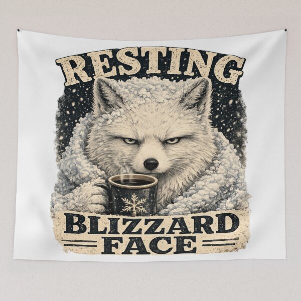 Item preview, Resting Blizzard Face Arctic Fox designed and sold by Mosslume Studio.