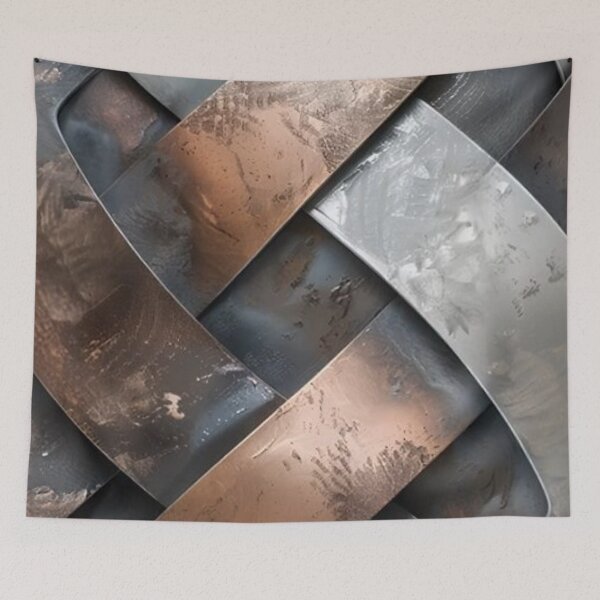 Item preview, Industrial Woven Metal Texture - Modern Copper and Steel Weave Pattern designed and sold by LYAN-STORE.