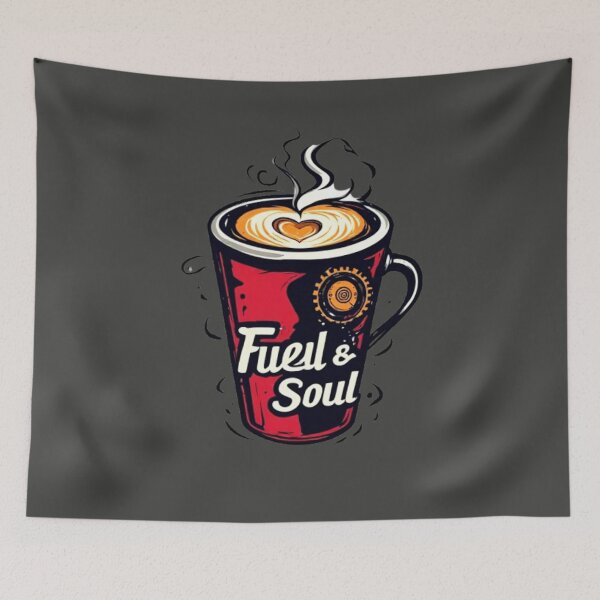 Item preview, Fuel & Soul Steampunk Coffee Mug Heart Latte Barista Art 01 designed and sold by Shift-Bloom.