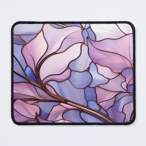 Item preview, Pastel Pink Floral Stained Glass Art - Elegant Lilac Tiffany Glass Pattern designed and sold by LYAN-STORE.