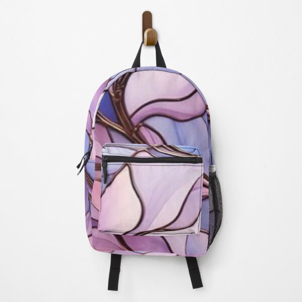 Item preview, Pastel Pink Floral Stained Glass Art - Elegant Lilac Tiffany Glass Pattern designed and sold by LYAN-STORE.
