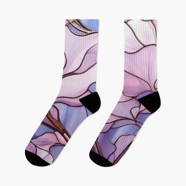 Item preview, Pastel Pink Floral Stained Glass Art - Elegant Lilac Tiffany Glass Pattern designed and sold by LYAN-STORE.