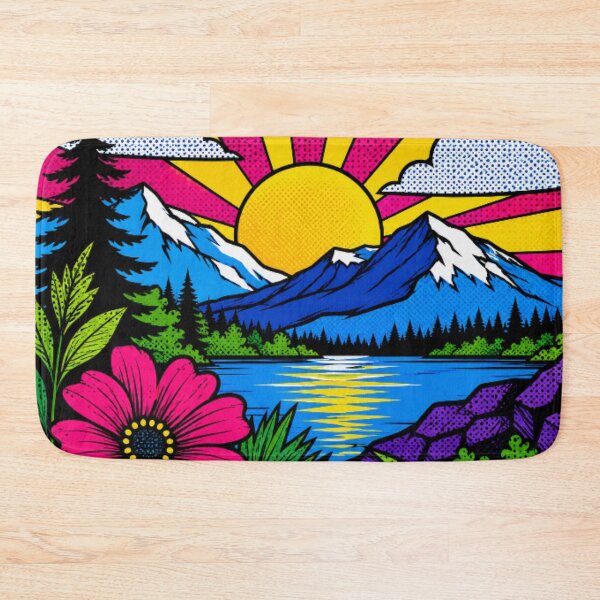 Item preview, Pop Art Mountain Sunrise | Vibrant Floral Landscape  designed and sold by Nexus Space.