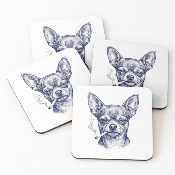 Item preview, Smoking Chihuahua Funny Dog designed and sold by dudelinart.
